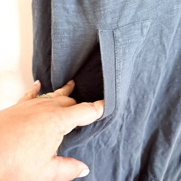 Natural Life Womens Relaxed Slub Knit Jumpsuit Size L Gray Boho Oversized Lounge - Picture 5 of 7